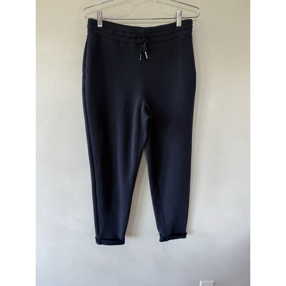 Spanx Joggers Air Essentials Pants Womens M Navy Blue Tapered Sweatpants Relaxed